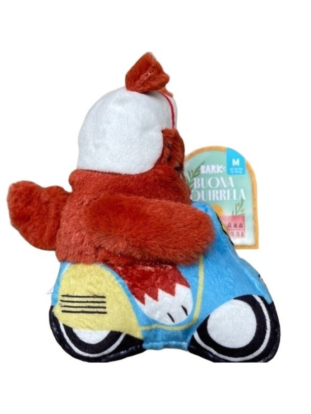Bark Dog Toy Squirrel on Vespa Crinkle Squeaky Plush Medium Sized Pup Gift New